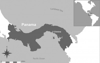 Figure 1. Map of Panamá and Chinina’s location.